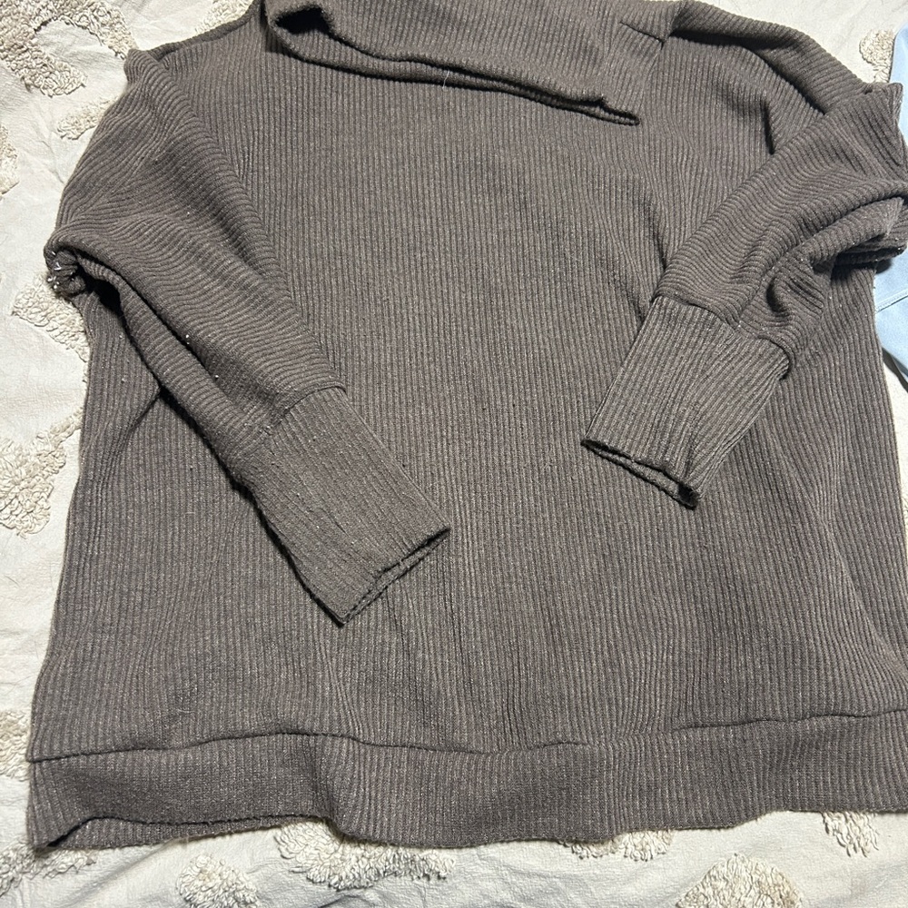 Brown Ribbed Sweater